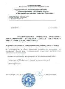 Благодарственное письмо "Газпром" Нижний Новгород